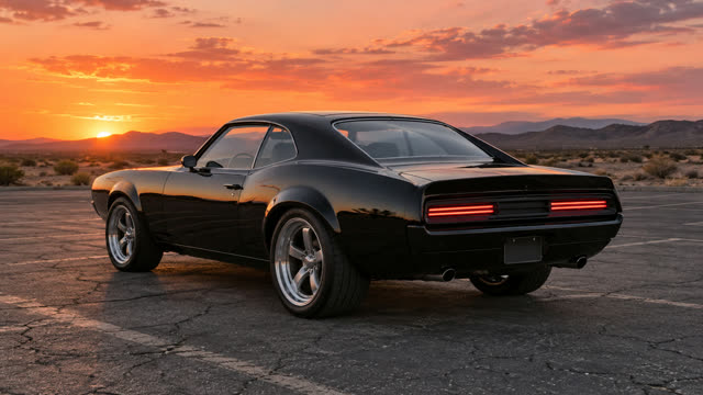 Photo 2: the generator's AI-generated black muscle car with no badges